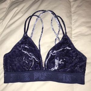 Blue velvet bralette
